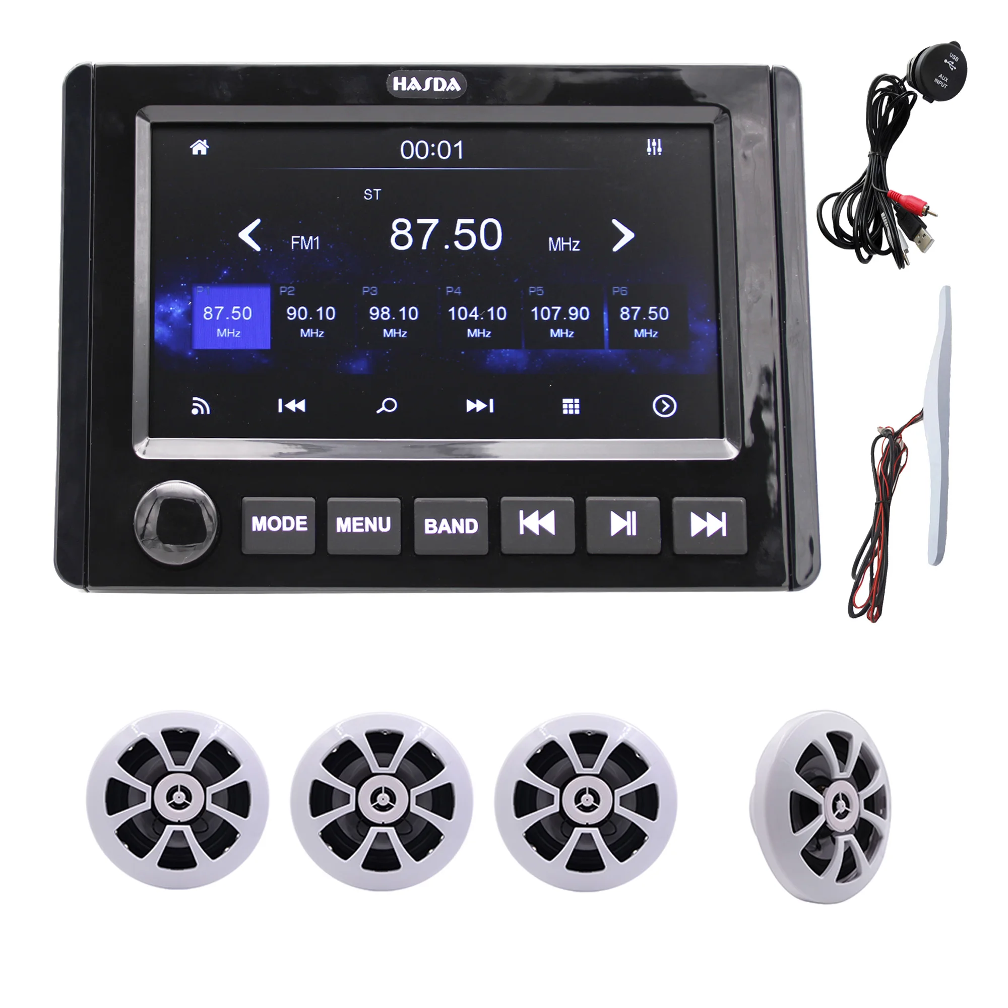 Waterproof Marine 6.5 Inch Speakers H-054*4+Bluetooth MP3 Radio H-305+USB Date Cable+antenna SUIT
Waterproof Marine 6.5 Inch Speakers H-054*4+Bluetooth MP3 Radio H-305+USB Date Cable+antenna SUIT