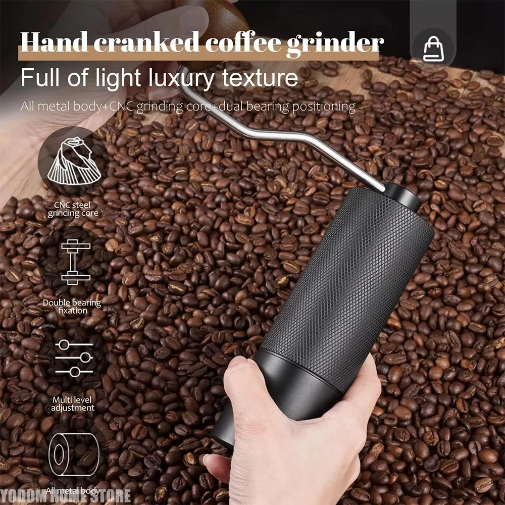 Manual Coffee Grinder Stainless Steel Conical Burr Adjustable Setting High Quality Portable Hand Grinder
Manual Coffee Grinder Stainless Steel Conical Burr Adjustable Setting High Quality Portable Hand Grinder