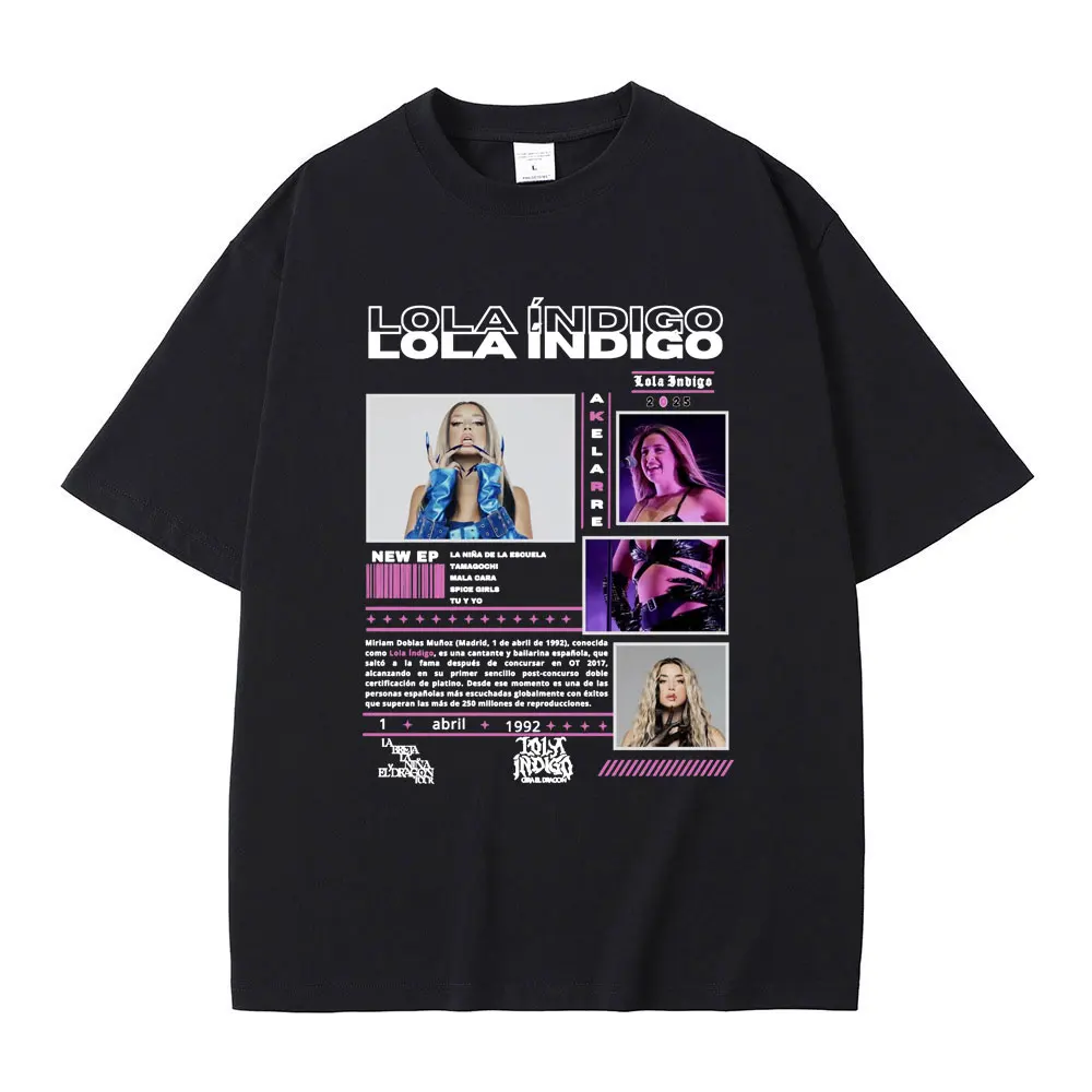 Singer Lola Indigo Music Album Cover T-shirts Men Women Casual Cotton Oversized Tshirt Men's Fashion Vintage T Shirts Streetwear
Singer Lola Indigo Music Album Cover T-shirts Men Women Casual Cotton Oversized Tshirt Men's Fashion Vintage T Shirts Streetwear
