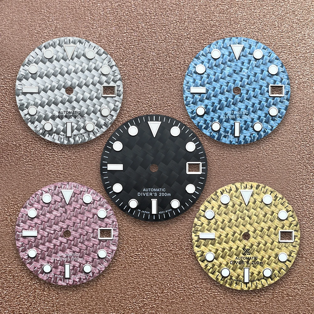 28.5mm S Logo Carbon Fib Dial Suitable For NH35/36 Movement Green Luminous High-Quality New Dial Watch Modification Accessories
28.5mm S Logo Carbon Fib Dial Suitable For NH35/36 Movement Green Luminous High-Quality New Dial Watch Modification Accessories