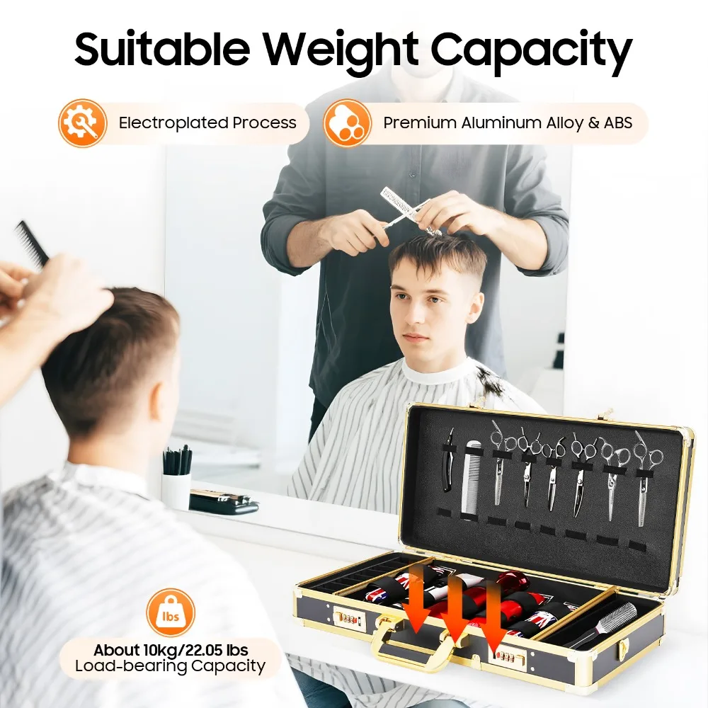 Beauty Salon Barber Case with Code Lock Hair Stylist Tool Kits Professional Barber Travel Carry Case for Hair Scissors Tools
Beauty Salon Barber Case with Code Lock Hair Stylist Tool Kits Professional Barber Travel Carry Case for Hair Scissors Tools
