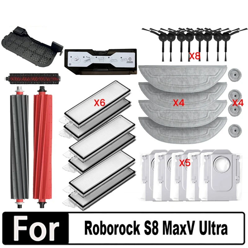 ABZY-31PCS щетка для пылесборника, фильтр и набор тряпок для швабры для Roborock S8 Maxv Ultra, аксессуары для пылесоса, запасные части
ABZY-31PCS щетка для пылесборника, фильтр и набор тряпок для швабры для Roborock S8 Maxv Ultra, аксессуары для пылесоса, запасные части