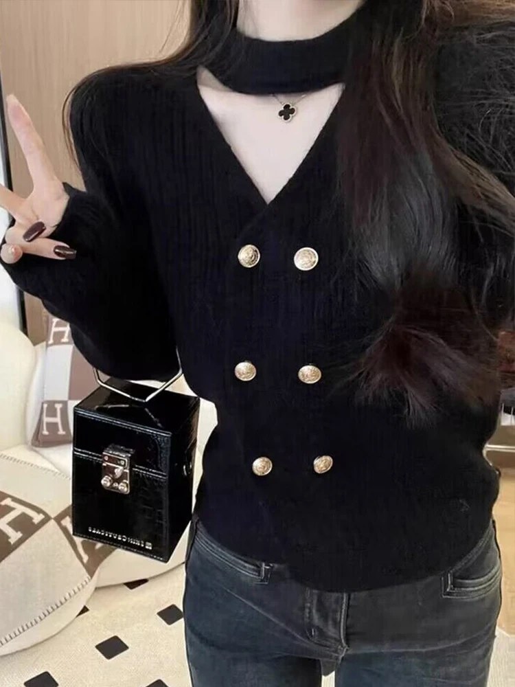 Trendy V-Ne Knitwear Women's Design Sensation Autumn Winter Double Button Base irt Faionable Ne Hanging Sweater
Trendy V-Ne Knitwear Women's Design Sensation Autumn Winter Double Button Base irt Faionable Ne Hanging Sweater