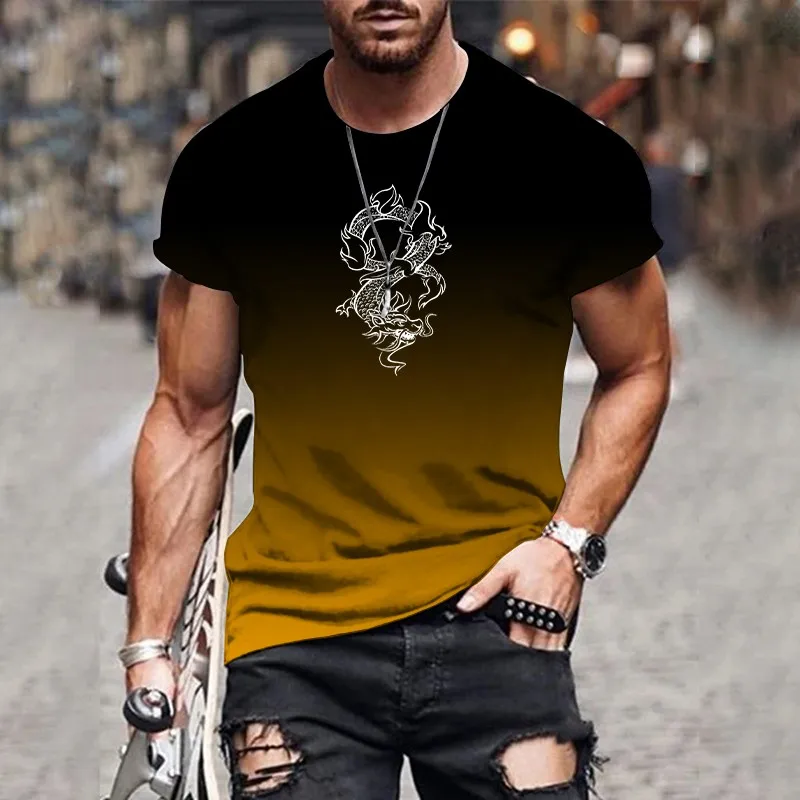 Men's T-shirt fashion pattern 3D printing trendy gradient printing pattern short-sleeved streetwear summer versatile casual top
Men's T-shirt fashion pattern 3D printing trendy gradient printing pattern short-sleeved streetwear summer versatile casual top