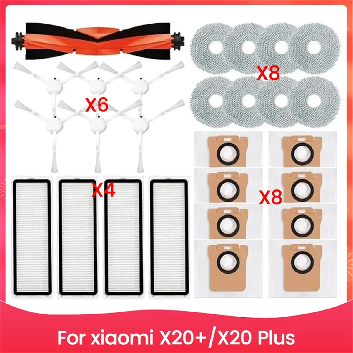 A76Z For Robot Vacuum X20+/X20 Plus Robot Vacuum Cleaner Main Side Brush Hepa Filter Mop Cloth Dust Bags Accessories
A76Z For Robot Vacuum X20+/X20 Plus Robot Vacuum Cleaner Main Side Brush Hepa Filter Mop Cloth Dust Bags Accessories