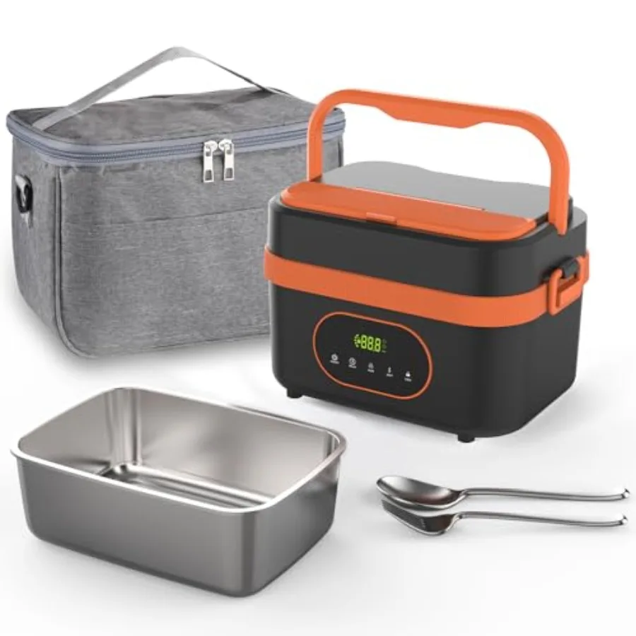 Portable Electric Lunch Box 1500ml Stainless Steel Self-Heating Container, Black LED Display, 12h Battery, Type-C Charging, Inc
Portable Electric Lunch Box 1500ml Stainless Steel Self-Heating Container, Black LED Display, 12h Battery, Type-C Charging, Inc