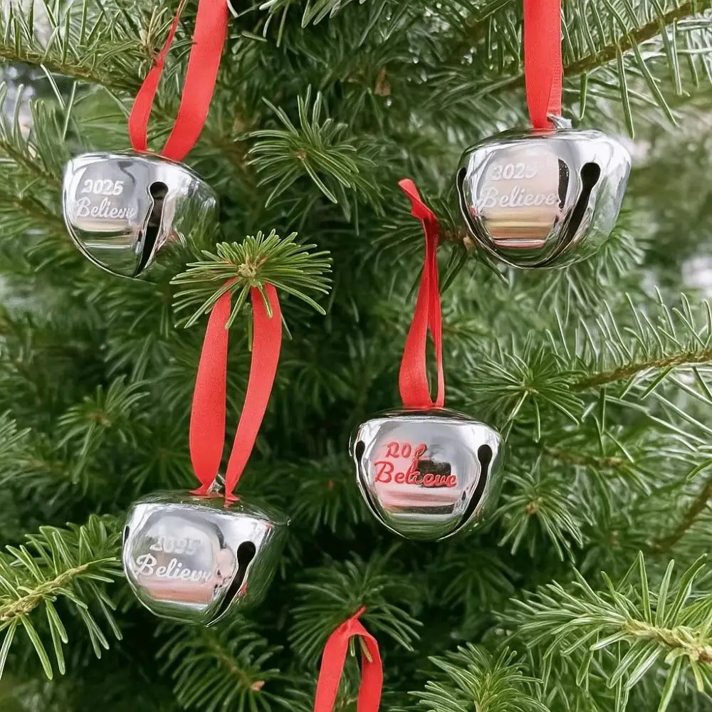 5Pcs Believe Christmas Hanging Bells Red Ribbon Metal Christmas Tree Bells Simple Handmade Cross-opening Festive Bell
5Pcs Believe Christmas Hanging Bells Red Ribbon Metal Christmas Tree Bells Simple Handmade Cross-opening Festive Bell