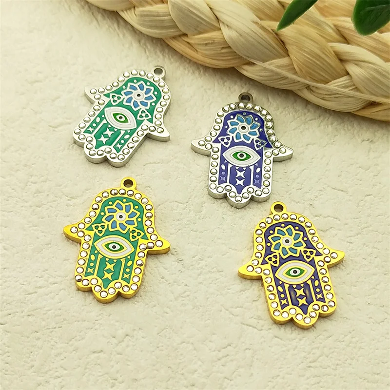 Lucky Enamel Fatima's Hand Demon Eye Charm Stainless Steel Pendant Anklet Bracelets Necklaces Pendants Jewelry Charms
Lucky Enamel Fatima's Hand Demon Eye Charm Stainless Steel Pendant Anklet Bracelets Necklaces Pendants Jewelry Charms
