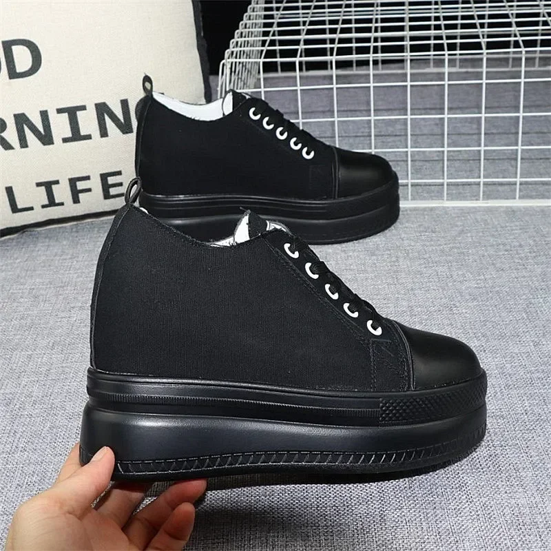 Pop Thick-soled Canvas Shoes Women's Autumn 2025 New Lace-up Black Shoes All-match Breathable Inner Increased 10cm Casual Shoes
Pop Thick-soled Canvas Shoes Women's Autumn 2025 New Lace-up Black Shoes All-match Breathable Inner Increased 10cm Casual Shoes