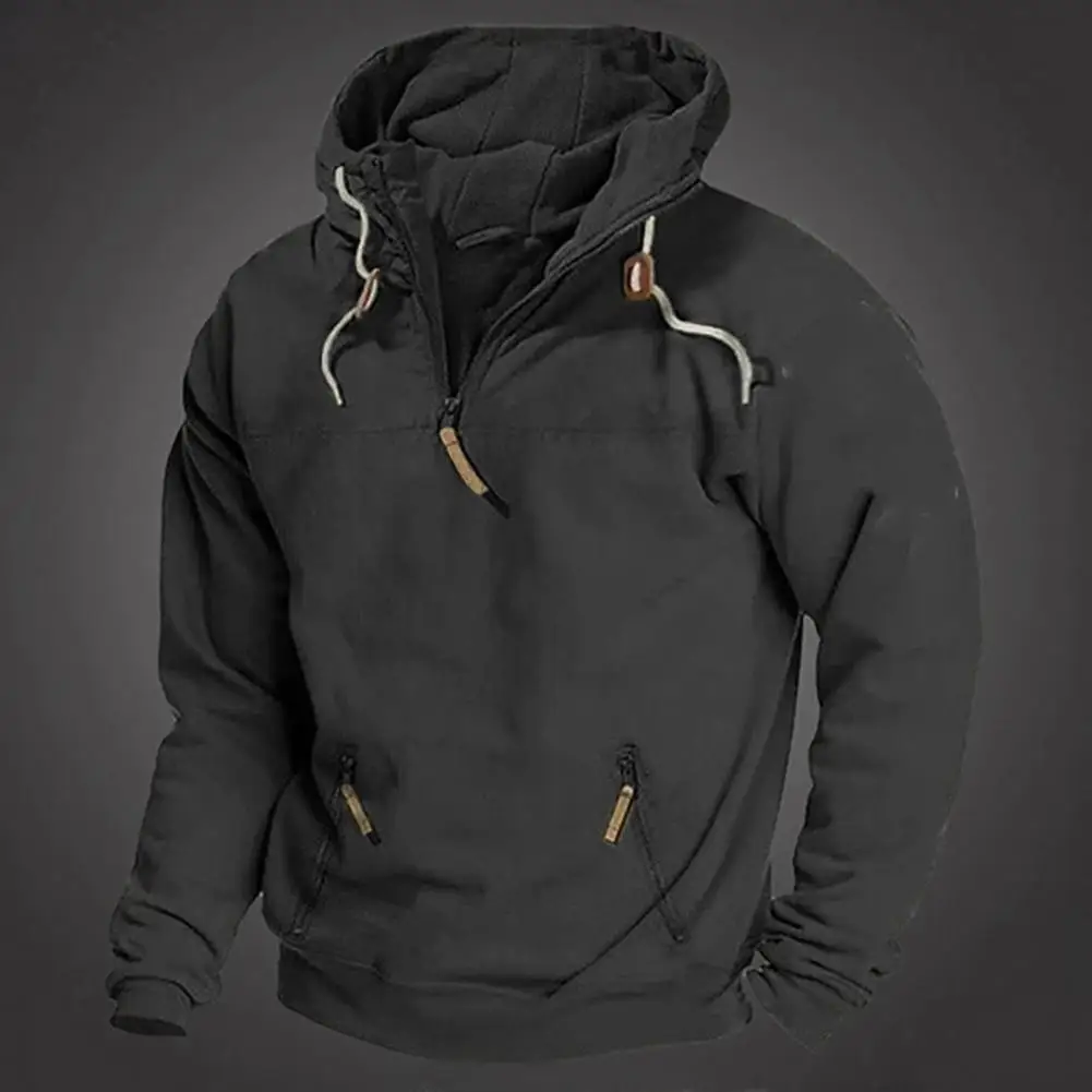 Men Hooded Sweatshirt Men's Zipper Neckline Hoodie Sweatshirt with Pockets for Autumn Winter Sports Solid Color Pullover for Gym
Men Hooded Sweatshirt Men's Zipper Neckline Hoodie Sweatshirt with Pockets for Autumn Winter Sports Solid Color Pullover for Gym
