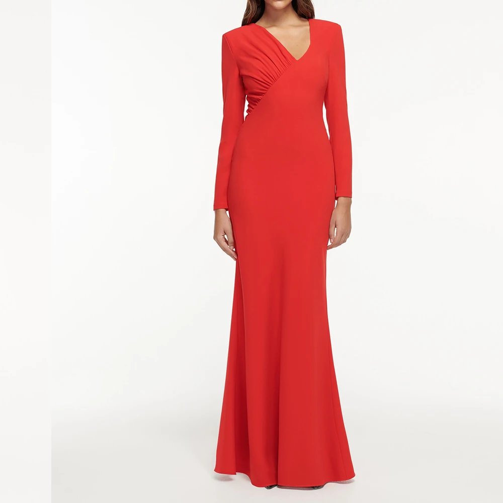 Customized High Quality Jersey Straight Evening Dress Graceful Floor Length Long Sleeves vestidos para mujer Custom Size
Customized High Quality Jersey Straight Evening Dress Graceful Floor Length Long Sleeves vestidos para mujer Custom Size