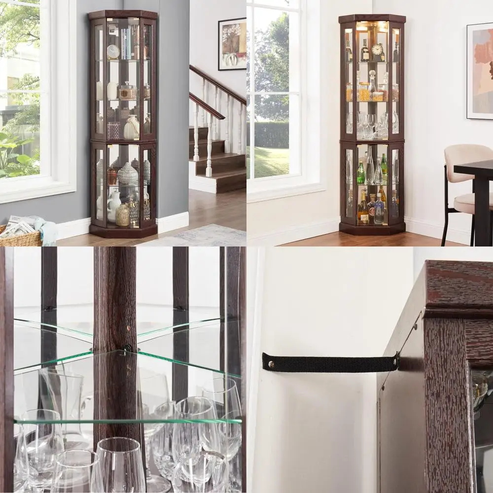 70 Illuminated Curio Cabinet with Mirrored Glass, Tempered Door for Living Room, Ideal for Antiques, Collectibles, and Bar Glass
70 Illuminated Curio Cabinet with Mirrored Glass, Tempered Door for Living Room, Ideal for Antiques, Collectibles, and Bar Glass