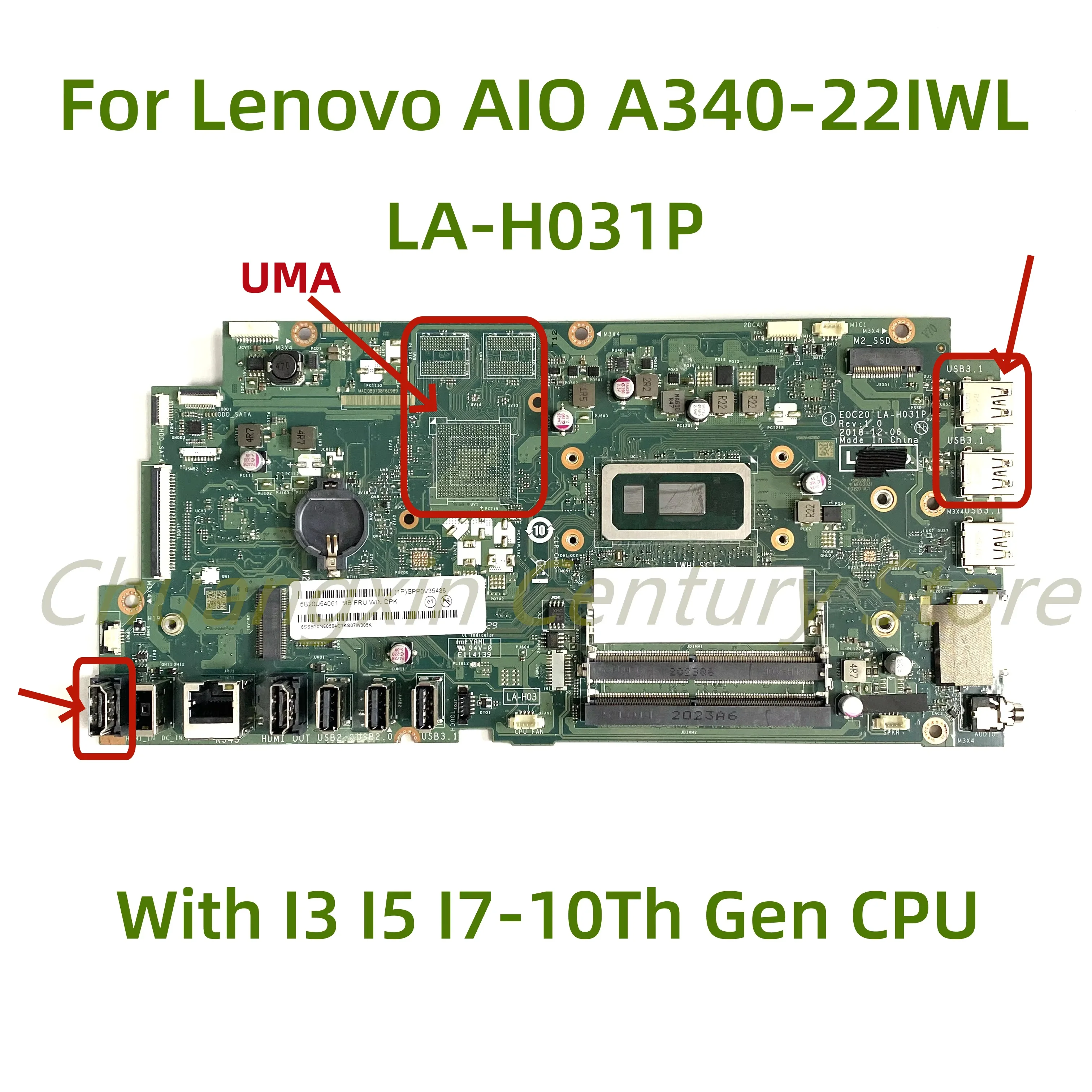 Подходит для Lenovo AIO A340-22IWL A340-24IWL, материнская плата для ноутбука LA-H031P с процессором 4205U I3 I5 I7-8TH/10th, 100% протестировано, полная работа
Подходит для Lenovo AIO A340-22IWL A340-24IWL, материнская плата для ноутбука LA-H031P с процессором 4205U I3 I5 I7-8TH/10th, 100% протестировано, полная работа