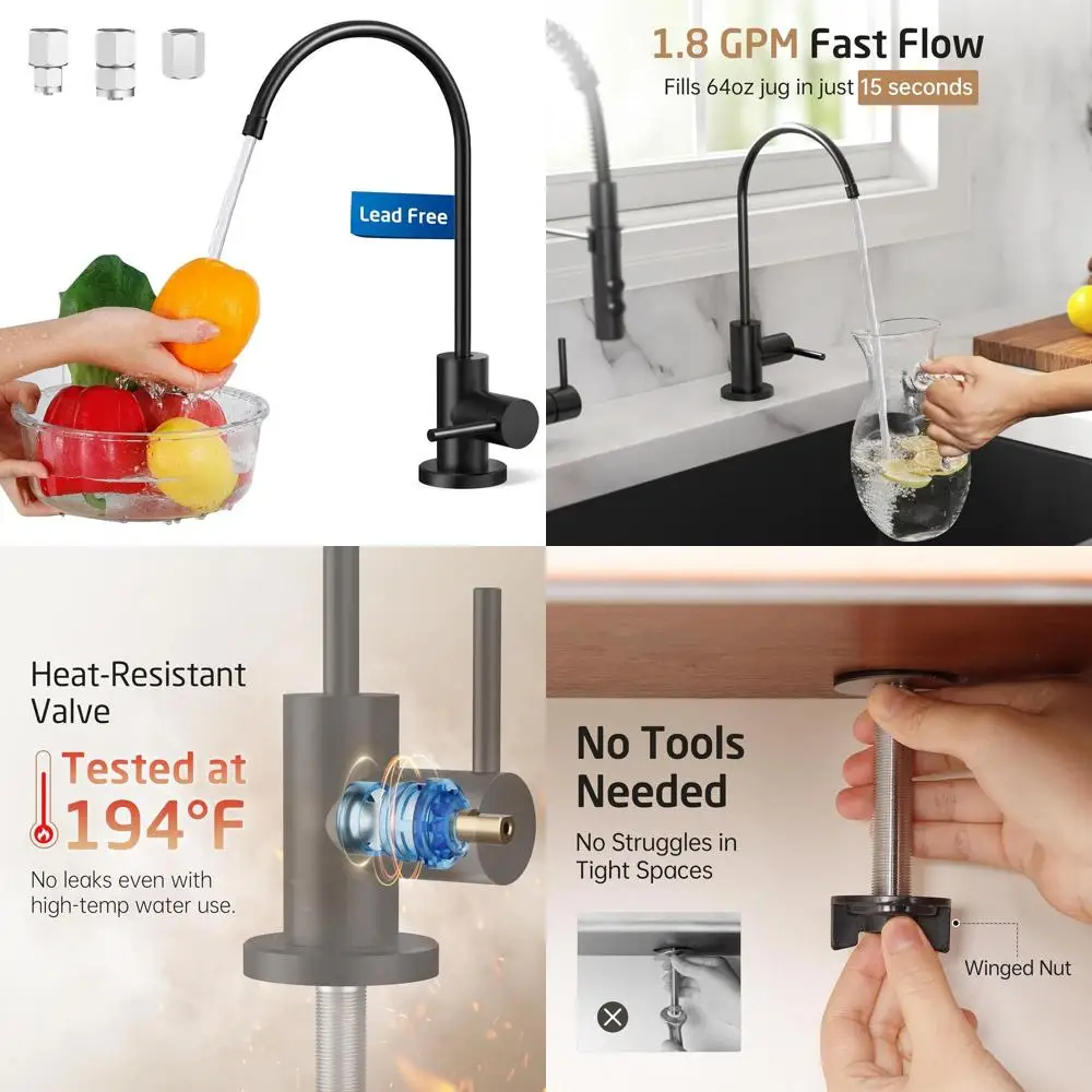 Бессвинцовый кран для питьевой воды RO из нержавеющей стали для кухонной мойки, без воздушного зазора, черный Z506LF-BK
Бессвинцовый кран для питьевой воды RO из нержавеющей стали для кухонной мойки, без воздушного зазора, черный Z506LF-BK