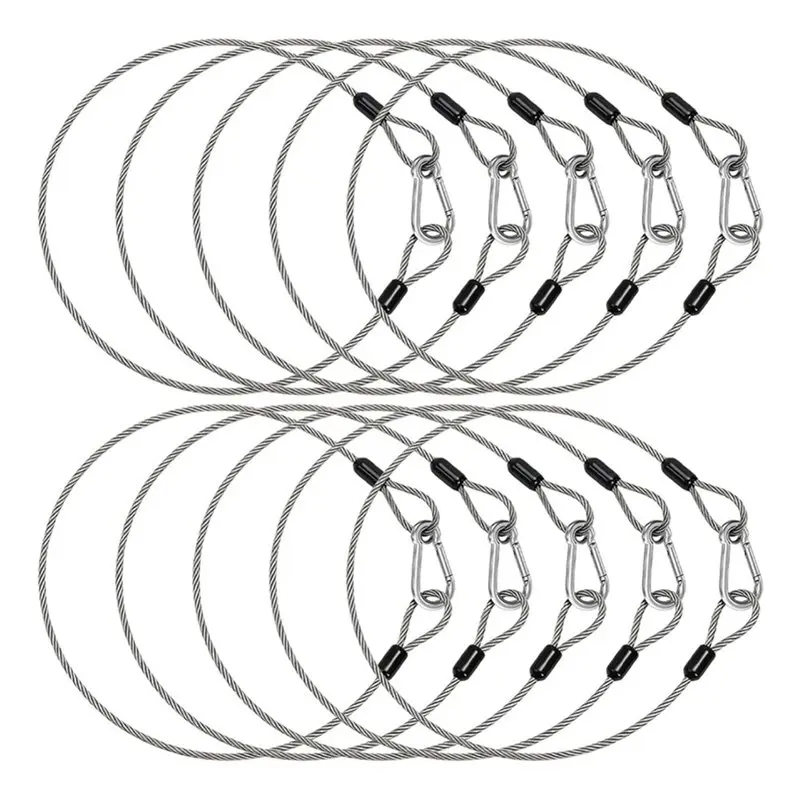 ABFI Wire Rope For Stage Light Safety Cables(2Ft), 10-Pack Includes Carabiner Lock& Loops For DJ For Party Lights
ABFI Wire Rope For Stage Light Safety Cables(2Ft), 10-Pack Includes Carabiner Lock& Loops For DJ For Party Lights