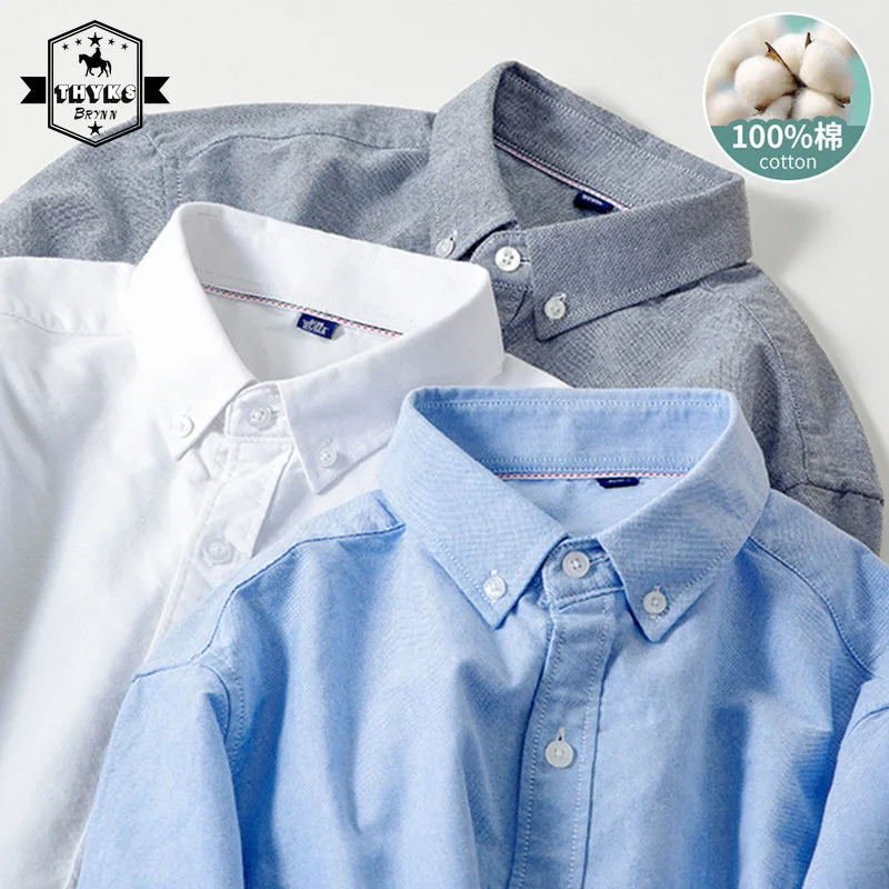 Men's Shirt 100% Pure Cotton Long Sleeved Oxford Solid Plaid Striped Casual Shirts Regular-fit Button-down Collar Men Clothing
Men's Shirt 100% Pure Cotton Long Sleeved Oxford Solid Plaid Striped Casual Shirts Regular-fit Button-down Collar Men Clothing