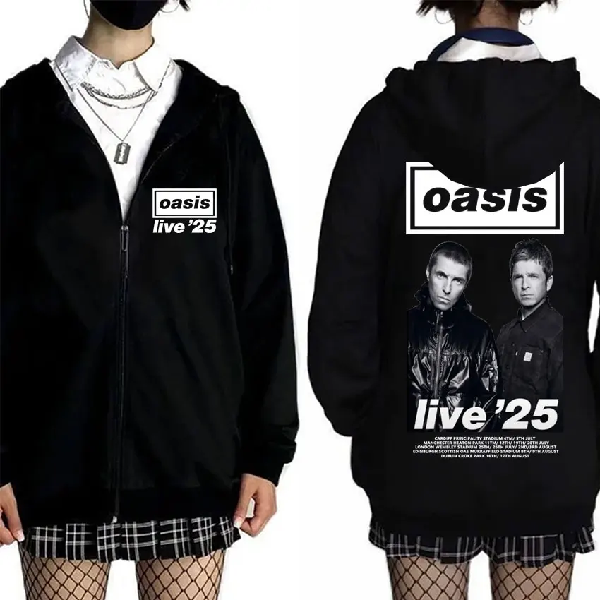 Hot British Rock Band O-Oasis Live 25 Tour Zipper Hoodie Men's Casual Zip Up Jacket Men Women Gothic Punk Vintage Hoodies Coat
Hot British Rock Band O-Oasis Live 25 Tour Zipper Hoodie Men's Casual Zip Up Jacket Men Women Gothic Punk Vintage Hoodies Coat