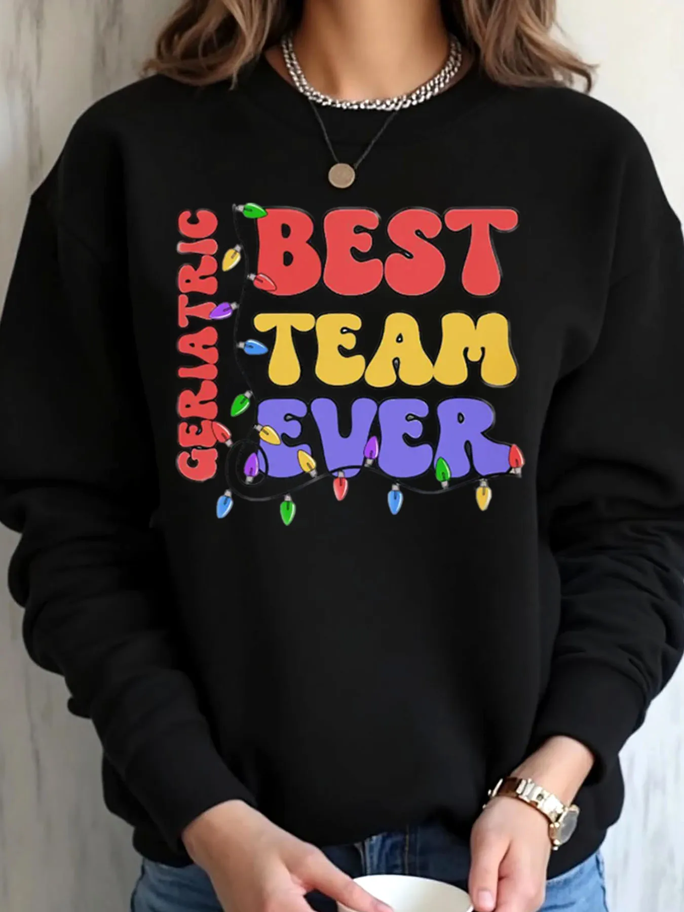 Женская толстовка большого размера с рождественским гериатрическим принтом Best Team Ever, уличная одежда
Женская толстовка большого размера с рождественским гериатрическим принтом Best Team Ever, уличная одежда