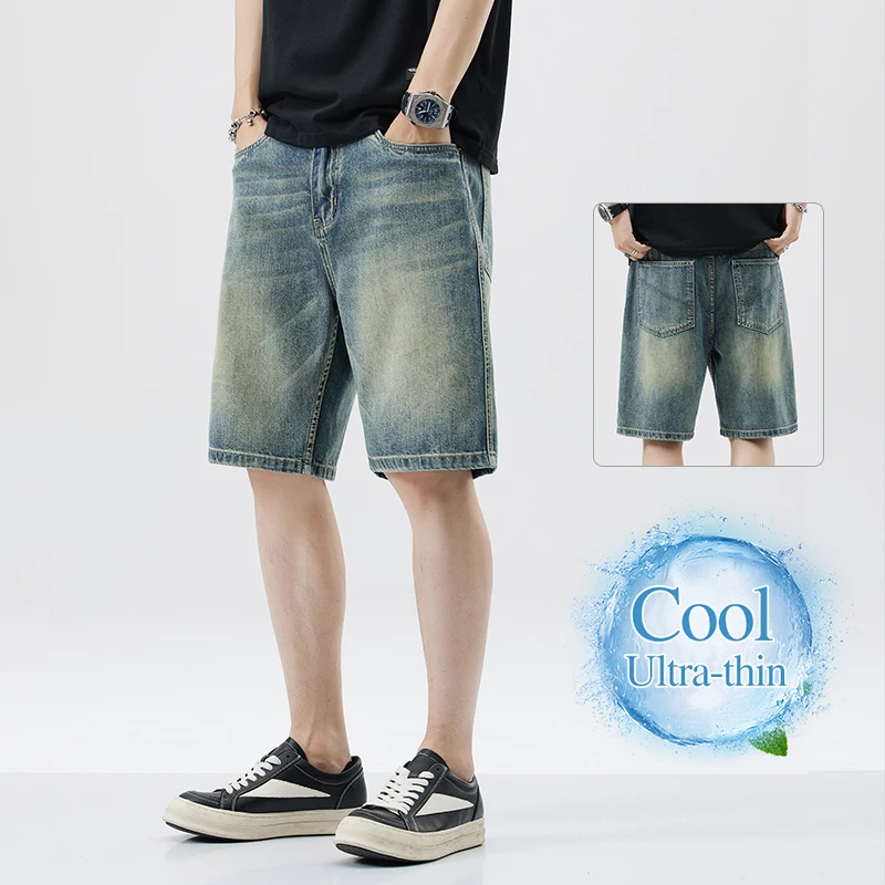 Vintage Men's Short Jeans Summer Thin Loose Cool Classic Denim Pants Knee Length Casual Bermuda Wide Legs Fashion Korean Shorts
Vintage Men's Short Jeans Summer Thin Loose Cool Classic Denim Pants Knee Length Casual Bermuda Wide Legs Fashion Korean Shorts