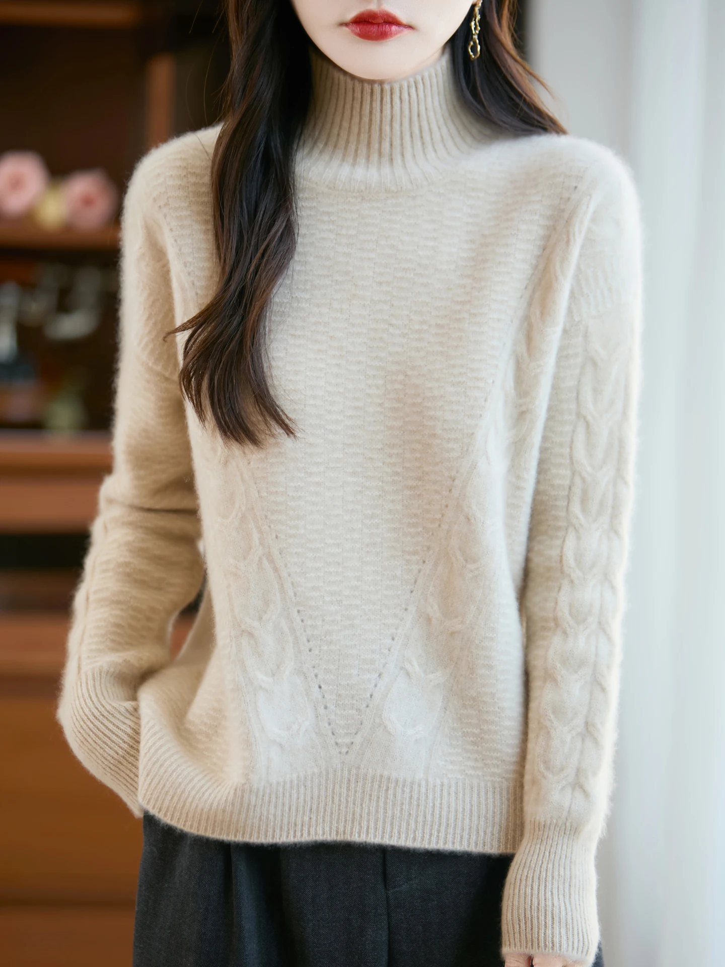 TLOML женский пуловер из 100% мериносовой шерсти с утолщенным воротником-стойкой, вязаный пуловер, осень-зима, мягкие базовые кашемировые вязаные женские топы
TLOML женский пуловер из 100% мериносовой шерсти с утолщенным воротником-стойкой, вязаный пуловер, осень-зима, мягкие базовые кашемировые вязаные женские топы