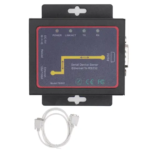 RJ45 To RS232 Serial Network Adapter Ethernet To RS232 Serial Device Server  IP Bi Directional Transfer for Serial Printer