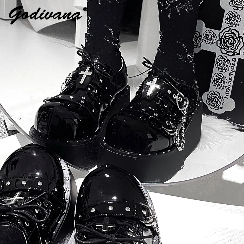 Original Cool Punk Y2K Hot Girl Platform Leather Shoes 2024 Spring Fall Round Toe Pumps Women Thick Bottom High Heels
Original Cool Punk Y2K Hot Girl Platform Leather Shoes 2024 Spring Fall Round Toe Pumps Women Thick Bottom High Heels