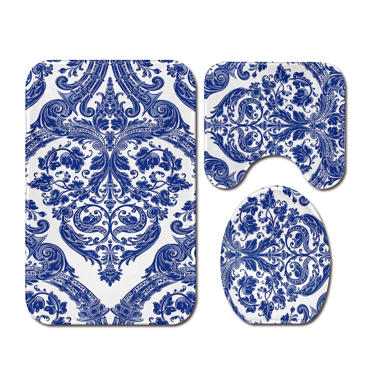 3-Pack Absorbent Chinese Blue and White Porcelain Pattern Polyester Fabric Non-Slip Bathroom Mat U-Shaped Toilet Seat
3-Pack Absorbent Chinese Blue and White Porcelain Pattern Polyester Fabric Non-Slip Bathroom Mat U-Shaped Toilet Seat