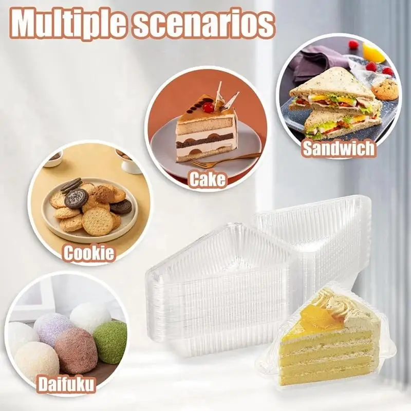 50/100-Pack Clear Triangle Cake Boxes - Stackable Reusable Containers for Cake Slices & Desserts, Premium Display & Storage
50/100-Pack Clear Triangle Cake Boxes - Stackable Reusable Containers for Cake Slices & Desserts, Premium Display & Storage