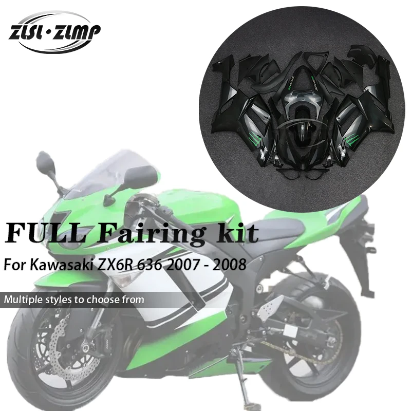For Kawasaki Ninja 636 ZX-6R zx6r 2007 2008 Motorcycle ABS Plastic Fairing Body Parts Kit ZX6R 07 08 Injection Molded Fairings
For Kawasaki Ninja 636 ZX-6R zx6r 2007 2008 Motorcycle ABS Plastic Fairing Body Parts Kit ZX6R 07 08 Injection Molded Fairings