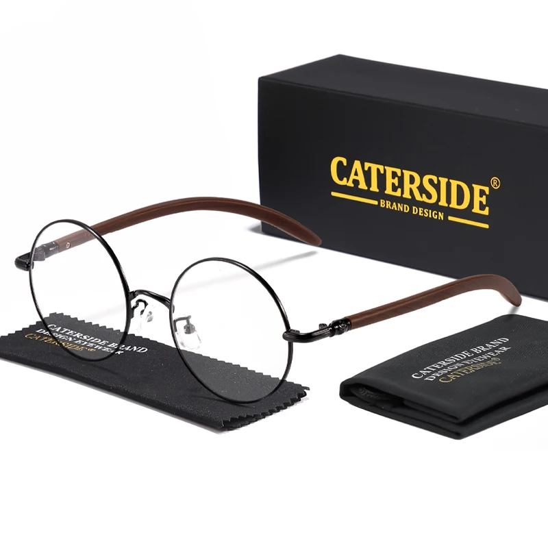 CATERSIDE Retro Round Anti Blue Light Men Glasses Wood Grain Metal Frame Women with Flat Light Frame High-Quality Eyeglasses
CATERSIDE Retro Round Anti Blue Light Men Glasses Wood Grain Metal Frame Women with Flat Light Frame High-Quality Eyeglasses