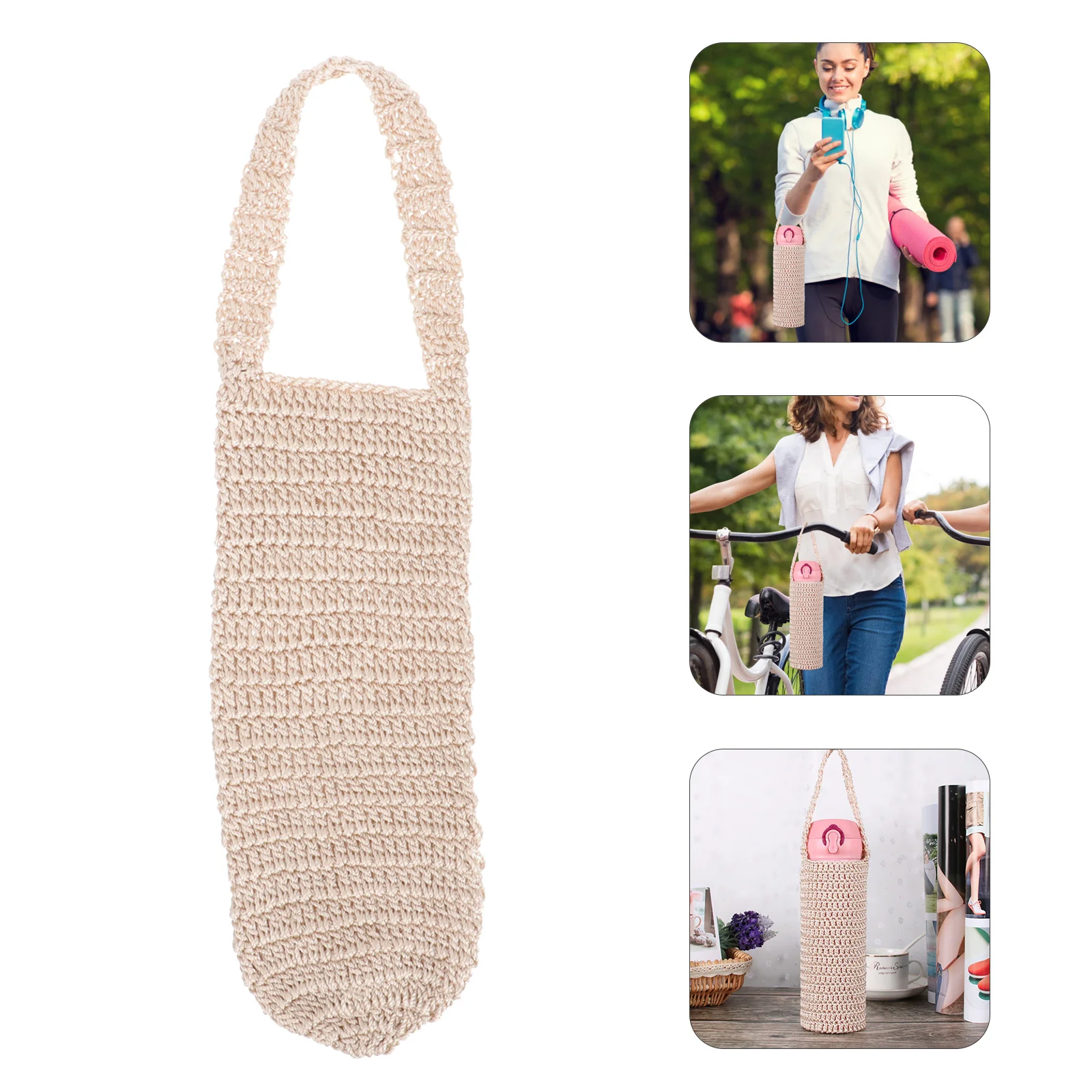 2 Pcs Woven Water Cup Cover Hanging Bottle Carrier Cotton Holder Grid Pouch Bag with Strap Portable Sleeve
2 Pcs Woven Water Cup Cover Hanging Bottle Carrier Cotton Holder Grid Pouch Bag with Strap Portable Sleeve