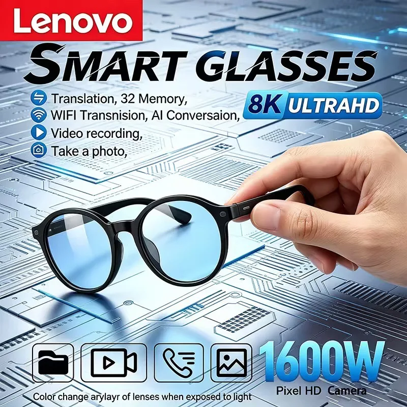 Lenovo New 2026 8K AI Translation AI Smart Glasses Anti Blue Light Sunglasses Bluetooth Calling Music Player Camera Control
Lenovo New 2026 8K AI Translation AI Smart Glasses Anti Blue Light Sunglasses Bluetooth Calling Music Player Camera Control
