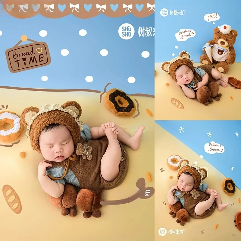 Newborn Photography Props for Baby Photoshoot Backdrop Outfit Set Bears Dounut Decors Accessories for Studio Photoshoot Prop
Newborn Photography Props for Baby Photoshoot Backdrop Outfit Set Bears Dounut Decors Accessories for Studio Photoshoot Prop