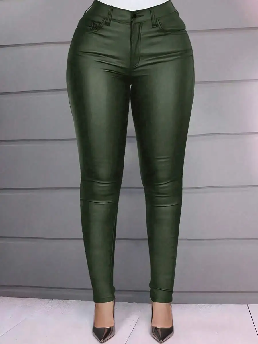 High Waist Slant Pocket PU Leather Lined Elastic Slim Tapered 7/8 Pants
High Waist Slant Pocket PU Leather Lined Elastic Slim Tapered 7/8 Pants