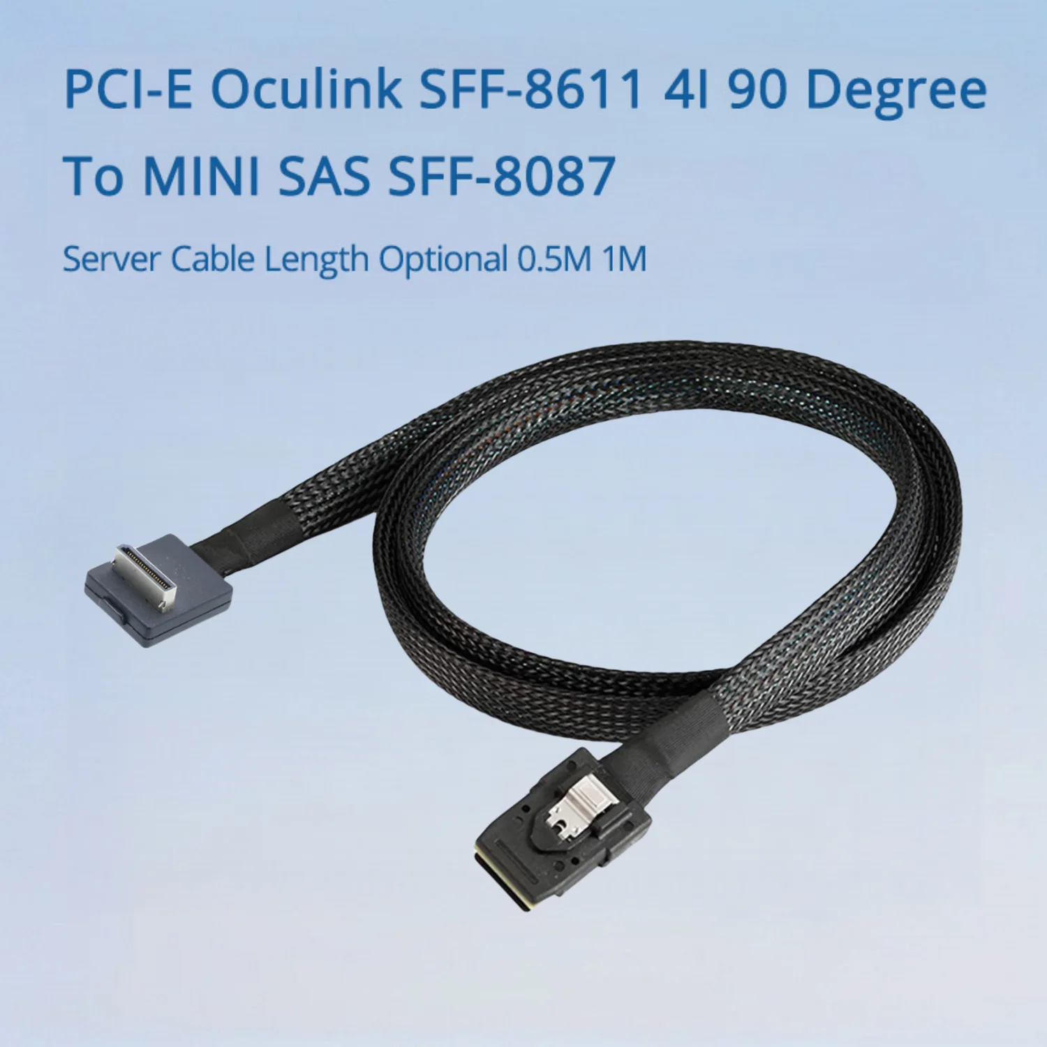 PCI-E Oculink SFF-8611 4I 90 градусов к MINI SAS SFF-8087 Длина серверного кабеля Дополнительно 0,5 м 1 м 
PCI-E Oculink SFF-8611 4I 90 градусов к MINI SAS SFF-8087 Длина серверного кабеля Дополнительно 0,5 м 1 м