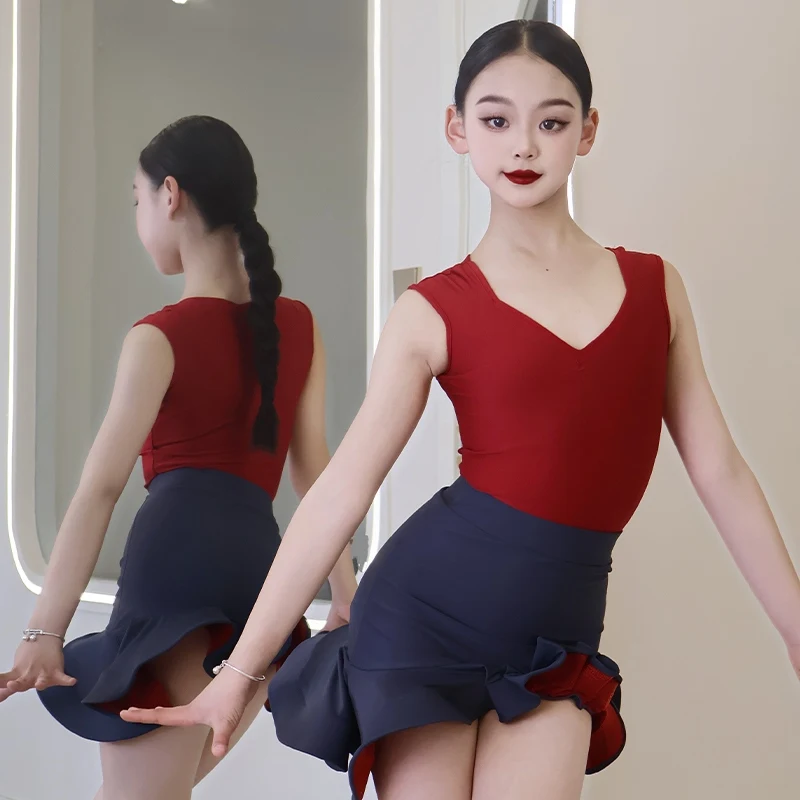 2025 Summer New Latin Dance Costume Children Dancing Performance Clothes Training Clothes Girls Red Sleeveless Latin Suit XH2538
2025 Summer New Latin Dance Costume Children Dancing Performance Clothes Training Clothes Girls Red Sleeveless Latin Suit XH2538