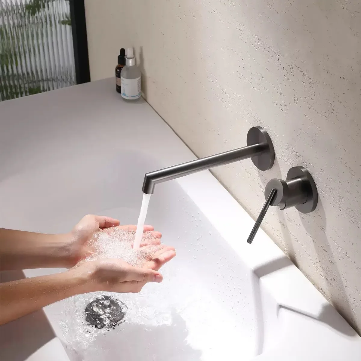 Tuqiu Gray Bathroom Faucet In-Wall Brush Gold Basin Faucet Hot and Cold Black Bathroom Sink Tap Basin Mixer Tap Set
Tuqiu Gray Bathroom Faucet In-Wall Brush Gold Basin Faucet Hot and Cold Black Bathroom Sink Tap Basin Mixer Tap Set