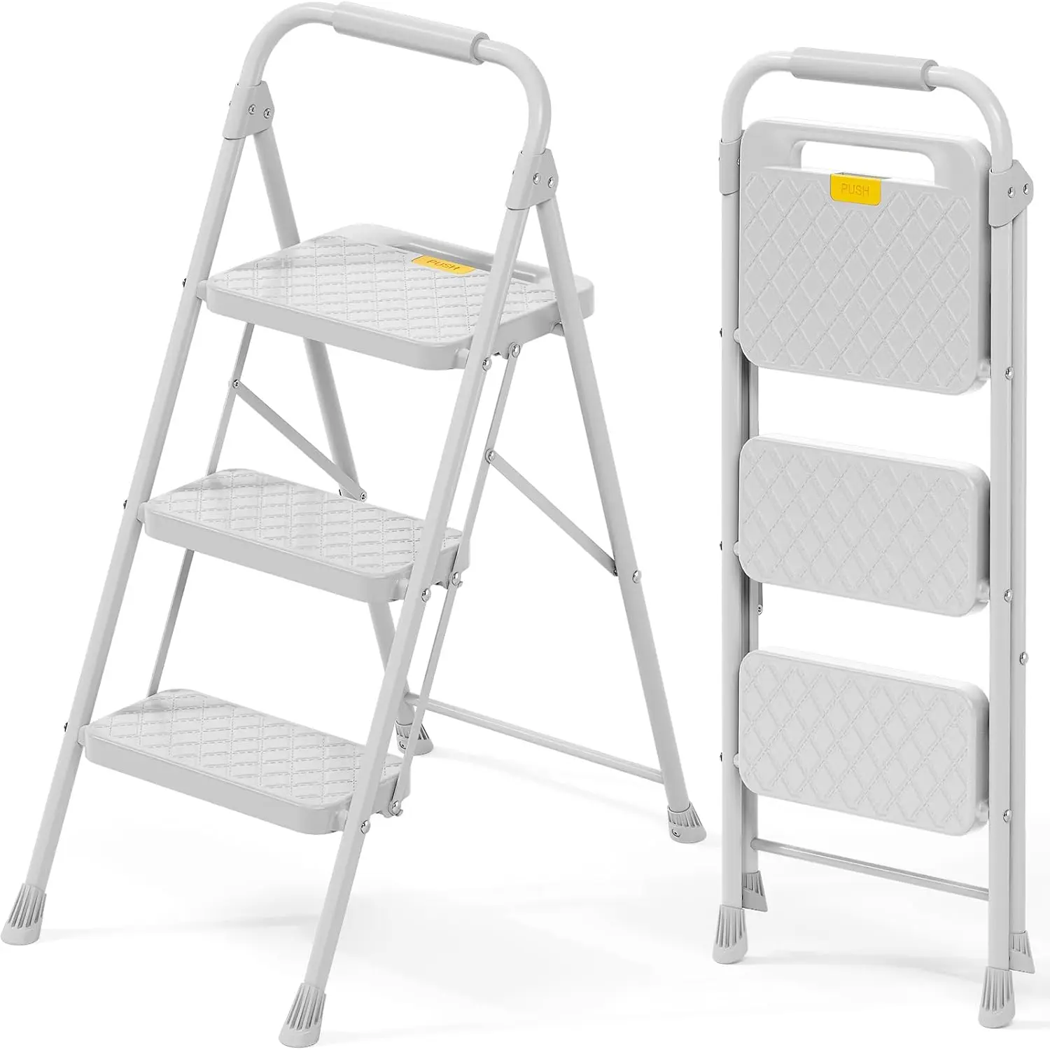3-Step Folding Ladder with Safety Lock & Anti-Slip Pedals, 800lbs Capacity, Lightweight Steel for Home Kitchen Garage Office
3-Step Folding Ladder with Safety Lock & Anti-Slip Pedals, 800lbs Capacity, Lightweight Steel for Home Kitchen Garage Office