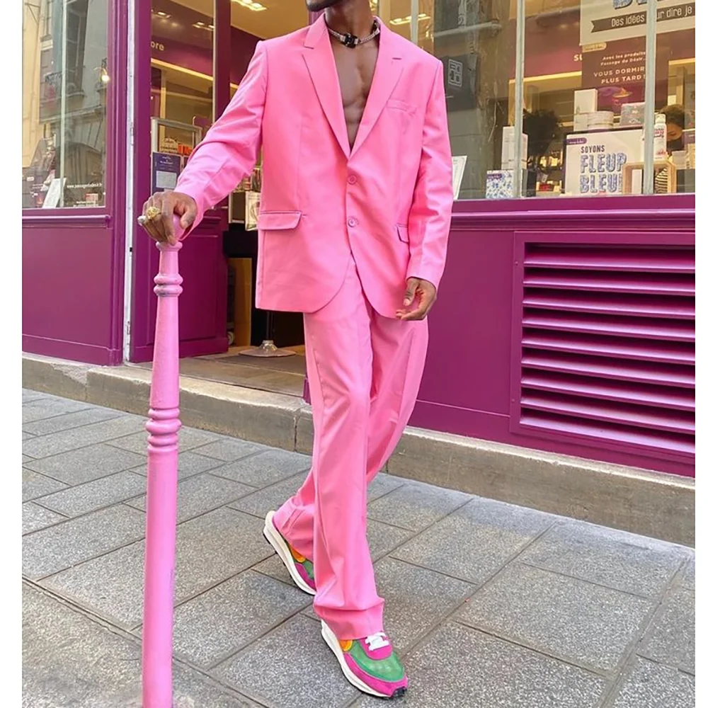 Single Breasted 2 Pieces Pink Men's Suits Set Fashion Boutique Chic Male Suit Dinner Party Jacket Pants
Single Breasted 2 Pieces Pink Men's Suits Set Fashion Boutique Chic Male Suit Dinner Party Jacket Pants