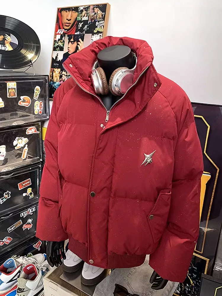 Thiened ort Cotton Jaet Men's Winter Faion Red Bread Sle Stand Collar down Filled Polyester Fiber Warmth Youth Casual
Thiened ort Cotton Jaet Men's Winter Faion Red Bread Sle Stand Collar down Filled Polyester Fiber Warmth Youth Casual