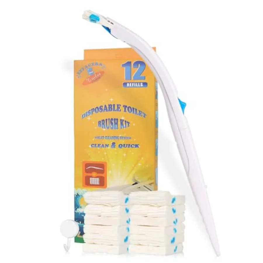 Disposable Toilet Bowl Brush Holder System, Fresh Refills for Bathroom Scrubber, 1 Toilet Brush+1 Holder+1 Cleaning Glove+12 Re
Disposable Toilet Bowl Brush Holder System, Fresh Refills for Bathroom Scrubber, 1 Toilet Brush+1 Holder+1 Cleaning Glove+12 Re