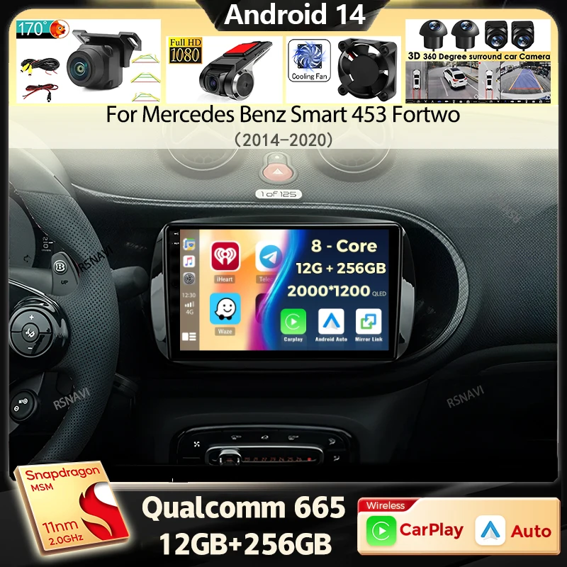 Автомобильное радио Android 14 Carplay для Mercedes Benz Smart 453 Fortwo 2014 2015-2020 навигация GPS мультимедийный плеер стерео Wi-Fi + 4G
Автомобильное радио Android 14 Carplay для Mercedes Benz Smart 453 Fortwo 2014 2015-2020 навигация GPS мультимедийный плеер стерео Wi-Fi + 4G