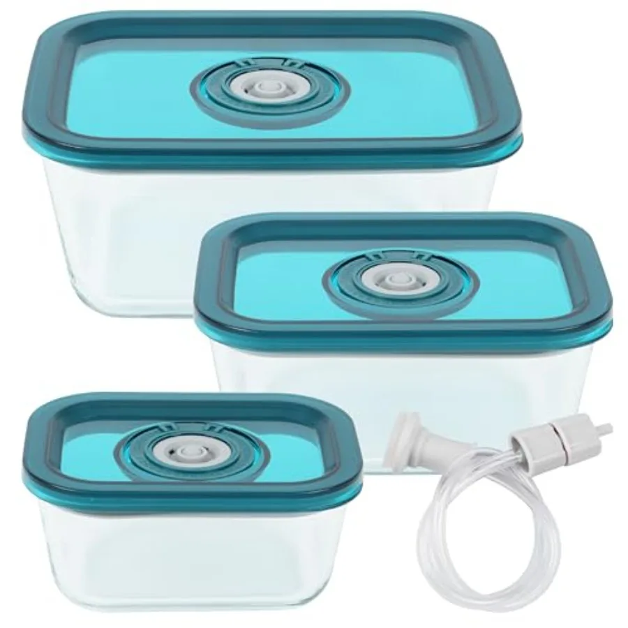 BPA-Free Borosilicate Glass Vacuum Containers Set of 3 12.5 oz 23.7 oz 38.9 oz Green SAN Lid with Date Coding Works with Most V
BPA-Free Borosilicate Glass Vacuum Containers Set of 3 12.5 oz 23.7 oz 38.9 oz Green SAN Lid with Date Coding Works with Most V
