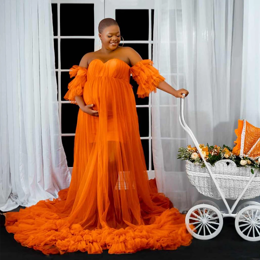 Maternity Prom Dresses for PhotoShoot Puffy Tulle Off Shoulder Pregnant Women Long Robe sheer wedding Gown Bridal Sleepwear
Maternity Prom Dresses for PhotoShoot Puffy Tulle Off Shoulder Pregnant Women Long Robe sheer wedding Gown Bridal Sleepwear