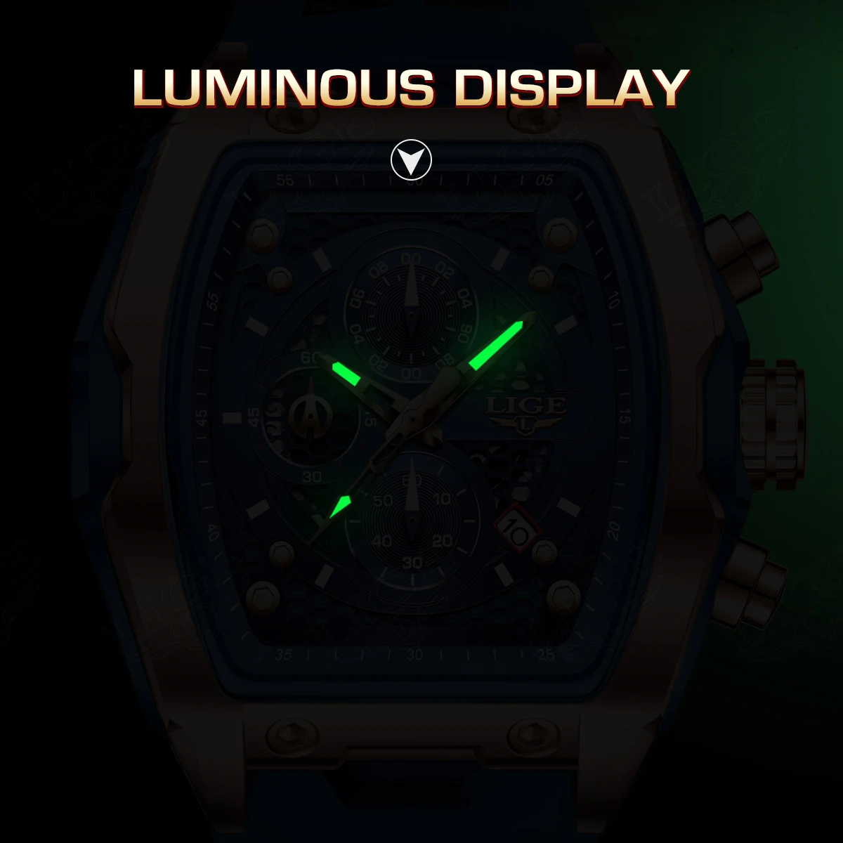 LIGE Men's Quartz Multifunction Watches Fashion Sports Chronograph 5ATM Waterproof Silicone Band Casual Man Wrist Watch For Men
LIGE Men's Quartz Multifunction Watches Fashion Sports Chronograph 5ATM Waterproof Silicone Band Casual Man Wrist Watch For Men