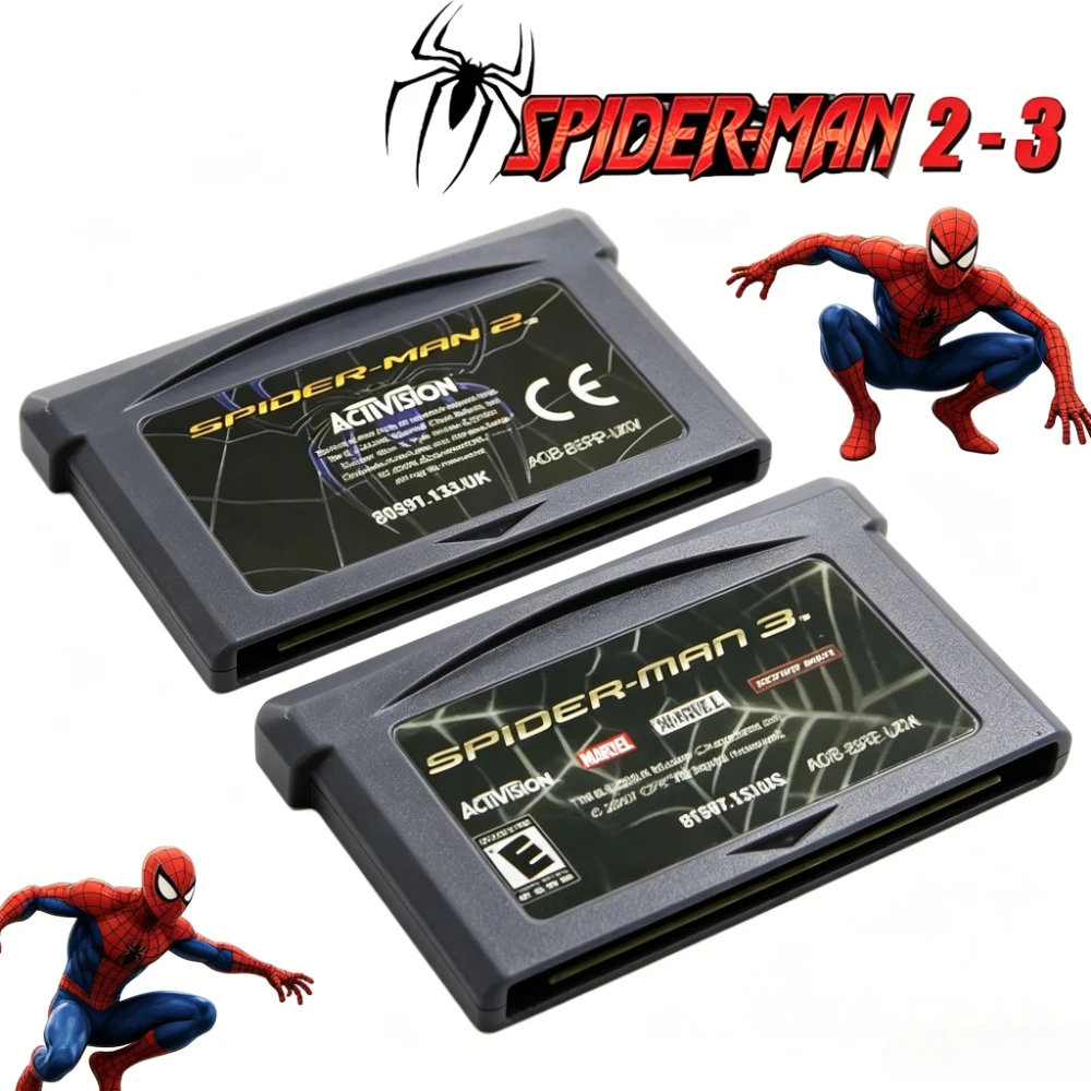 GBA Game SPIDER MAN Series 32 Bit Video Game Cartridge Console Card SPIDER MAN 2 SPIDER MAN 3 For GBA/SP/DS
GBA Game SPIDER MAN Series 32 Bit Video Game Cartridge Console Card SPIDER MAN 2 SPIDER MAN 3 For GBA/SP/DS