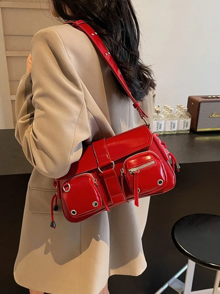 Goth Punk Cool Women's Underarm Bag Hot Girls Shoulder Bags Fashion Design PU Leather Female Handbags Tote Purse with Zipper
Goth Punk Cool Women's Underarm Bag Hot Girls Shoulder Bags Fashion Design PU Leather Female Handbags Tote Purse with Zipper