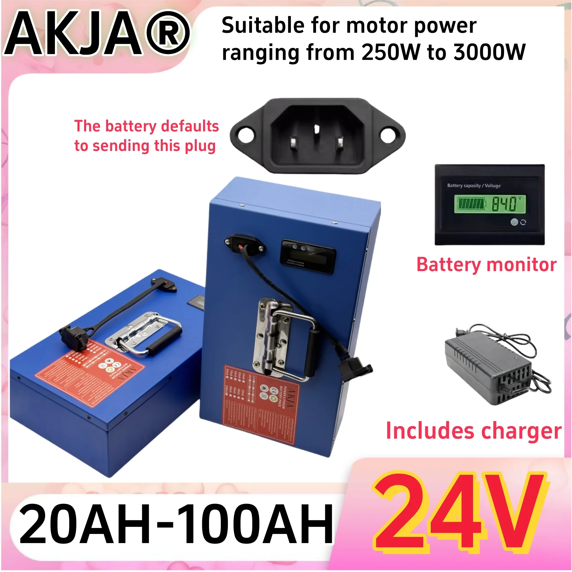 Air fast transportation,24V100AH,Send within 24 hours,18650 lithium battery,Lithium battery pack,Suitable for motors below 3000W
Air fast transportation,24V100AH,Send within 24 hours,18650 lithium battery,Lithium battery pack,Suitable for motors below 3000W