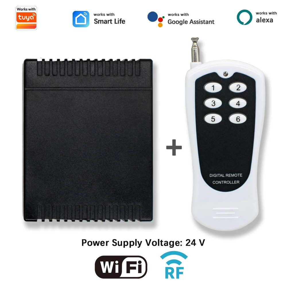 WiFi 6CH Relay Switch 12V 24V 433MHz Remote Control Module,APP/Voice Control Works with Tuya Alexa,DIY Smart Home Automation
WiFi 6CH Relay Switch 12V 24V 433MHz Remote Control Module,APP/Voice Control Works with Tuya Alexa,DIY Smart Home Automation