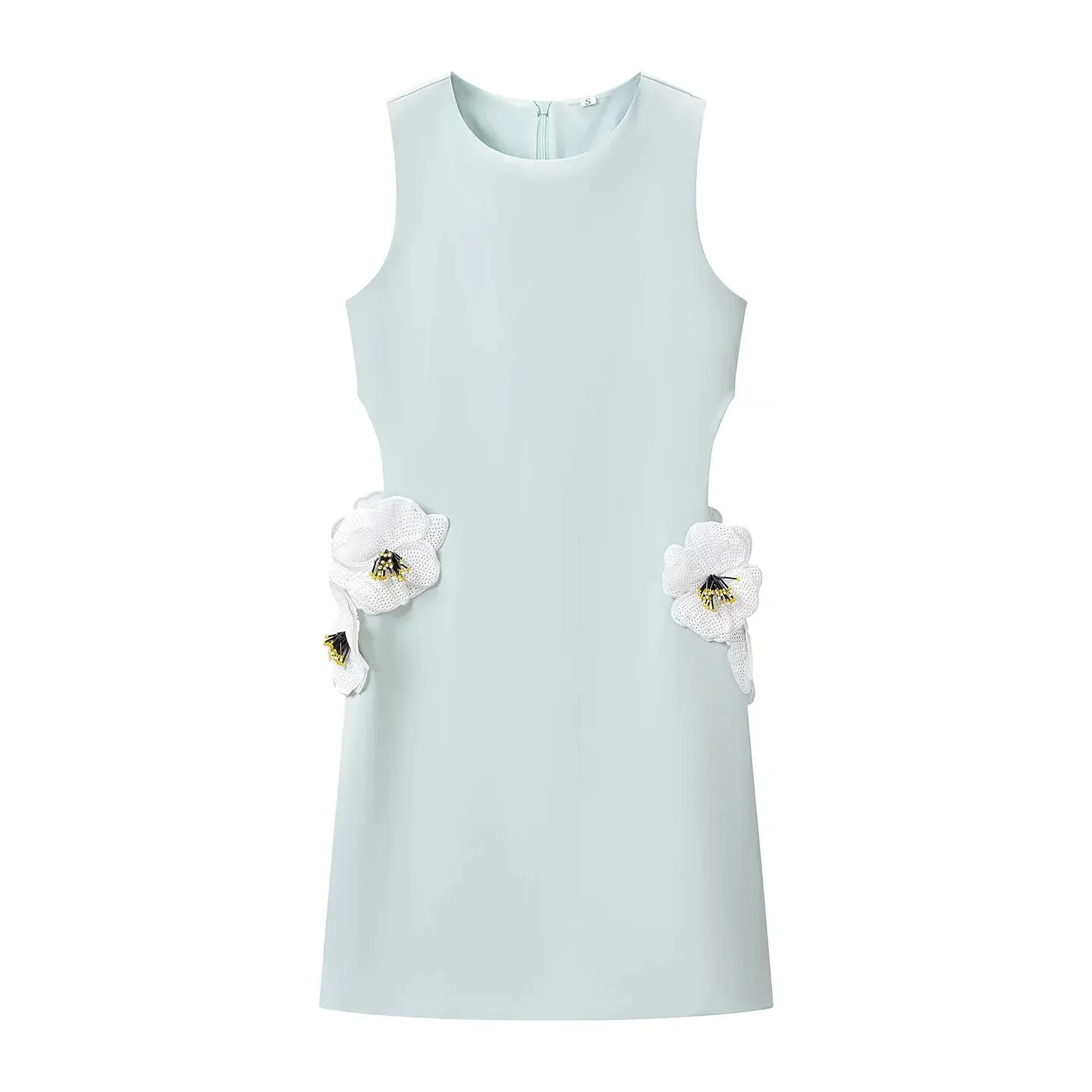 2026 new summer women's French style round neck sleeveless slim three-dimensional flower decorated hollow waist exposed dress
2026 new summer women's French style round neck sleeveless slim three-dimensional flower decorated hollow waist exposed dress